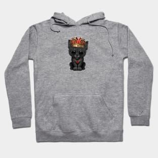 Cute Royal Black Kitten Wearing Crown Hoodie